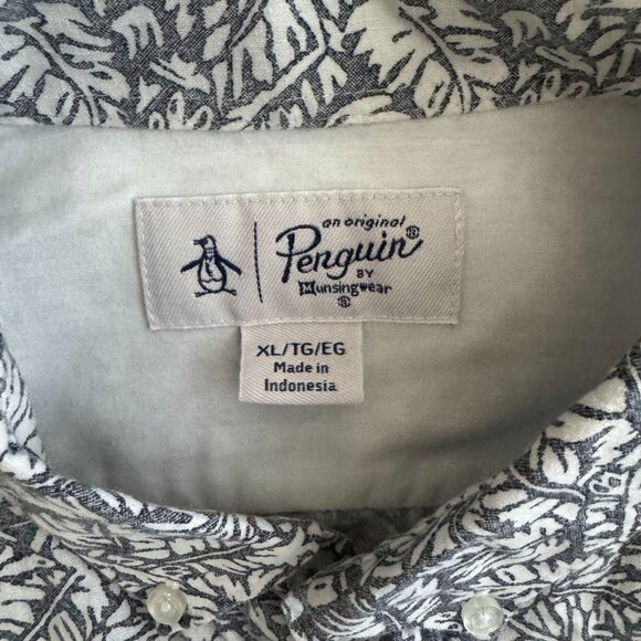 Original Penguin Black and White Casual Button Down Shirt - Picture 2 of 4